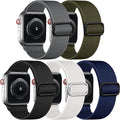 Adorve Stretchy Band Compatible with Apple Watch Bands Ultra 3/2/1 49mm 46mm 45mm 44mm 42mm 41mm 40mm 38mm Men Women, Soft Nylon Elastic Braided Strap for iWatch Series 11/10/9/8/7/6/5/4/3/SE1-3